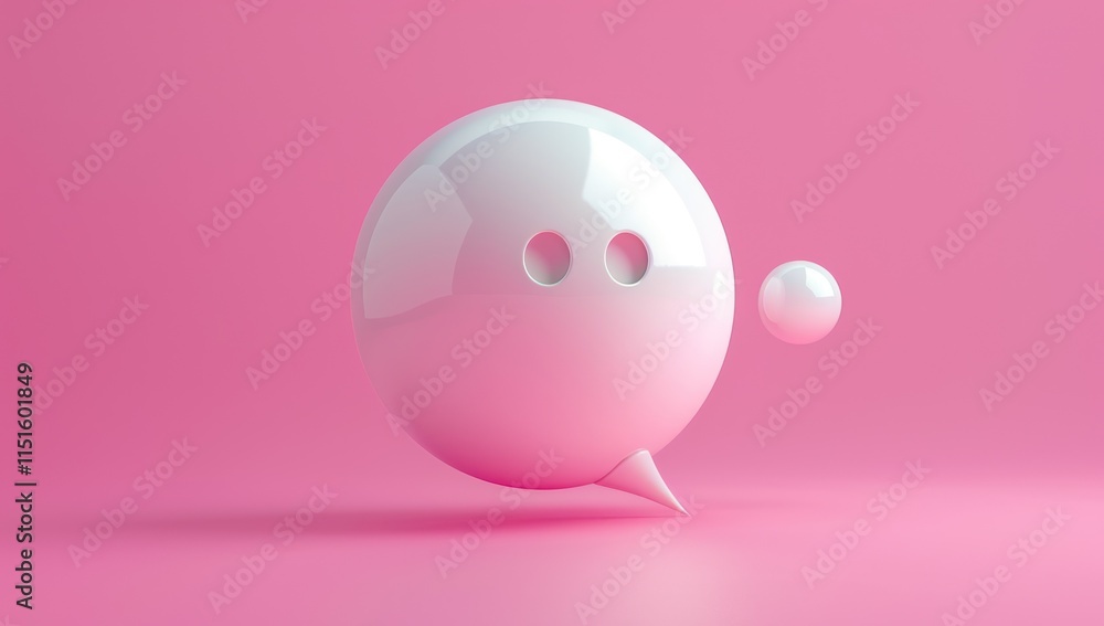 Obraz premium White Speech Bubble on Pink Background