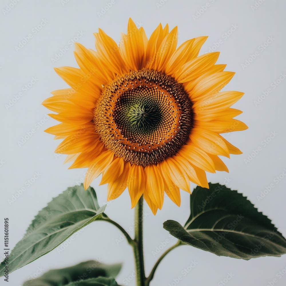 Obraz premium close up of a sunflower against a white background