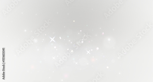 Rainbow light and white dust in Png format. The crystal shimmers with a rainbow effect. Png Background with bokeh light effect. PNG Gorgeous Christmas glowing background made of dust and confetti.	