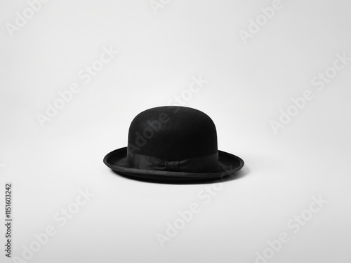 Obraz na płótnie Black bowler hat on white background