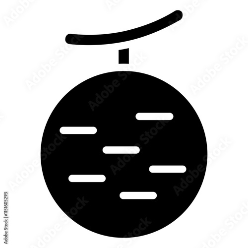 Melon Icon, Black And White Glyph Icon Symbol