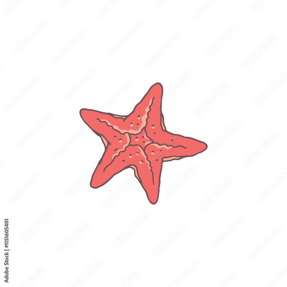Red Starfish cartoon vector icon, tropical sea or ocean creature, exotic marine animal, underwater wild fauna Red Starfish cartoon vector icon, tropical sea or ocean creature, exotic marine animal, underwater wild fauna