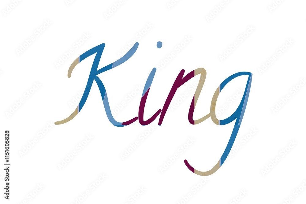 Obraz premium the word king on colorful cartoon paper