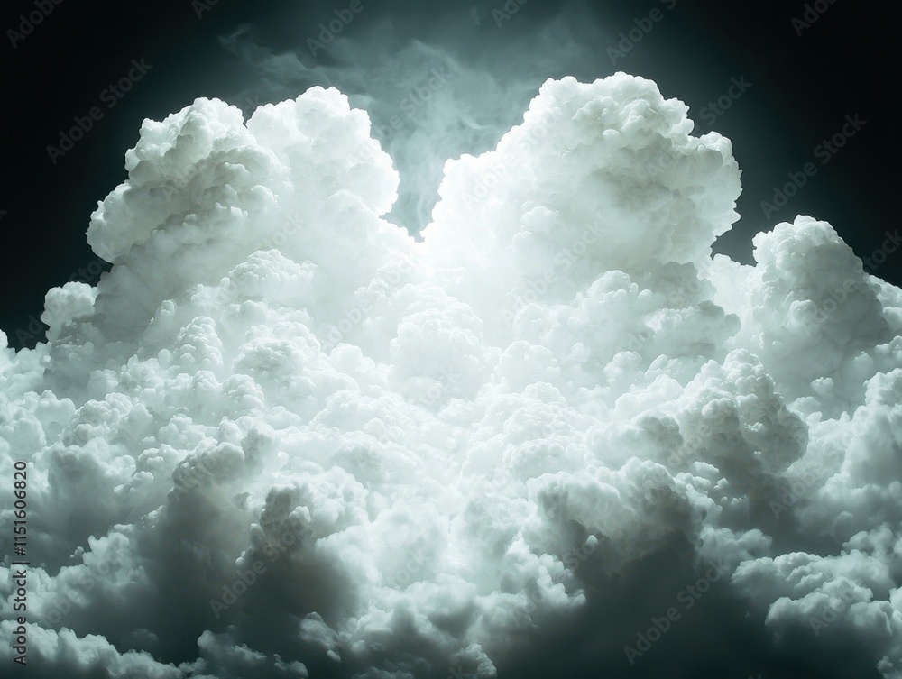 Naklejka premium Majestic overcast clouds atmospheric skies high-resolution textures dramatic environment eye-level viewpoint