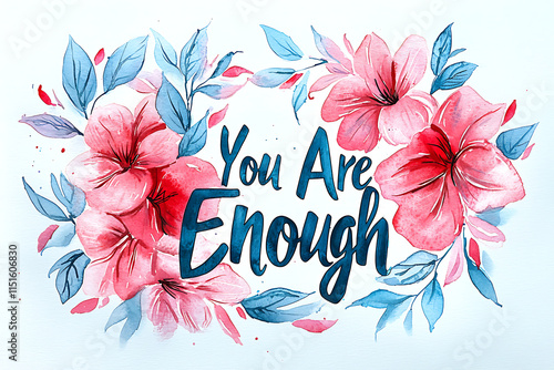 You Are Enough Script Art, Flowing Font: You Are Enough photo