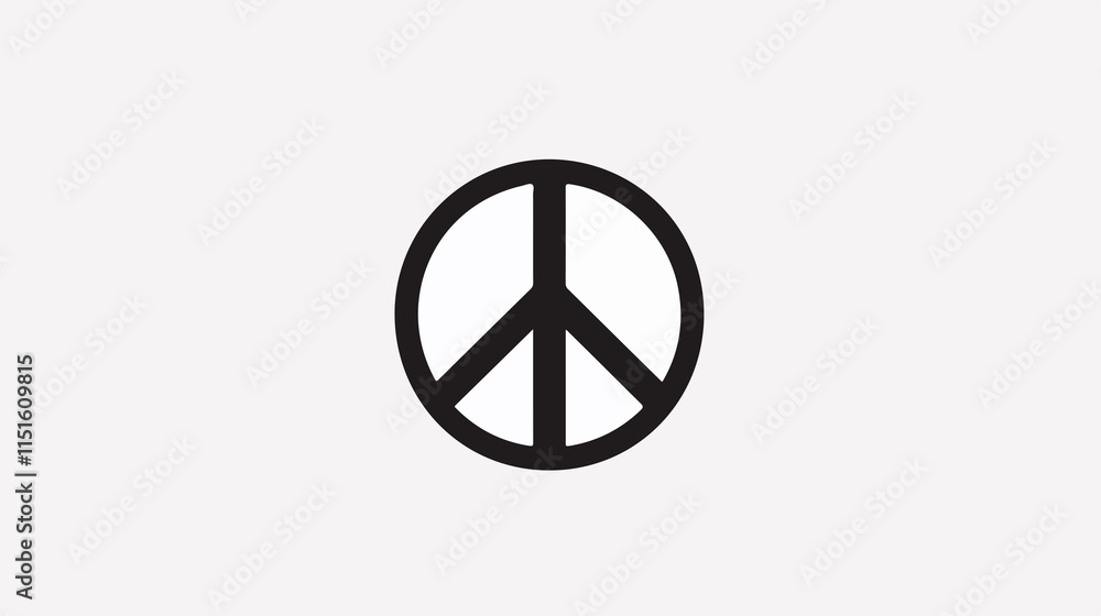Circle Peace Sign Black and White Vector for Peace Symbol Circle Peace Sign Black and White Vector for Peace Symbol