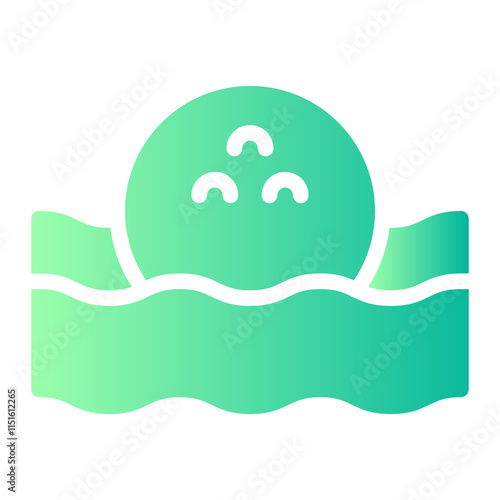 golf ball on water gradient icon