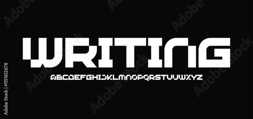 Modern Bold Font. Extended Font. Regular Italic Number Typography urban style alphabet fonts for fashion, sport, technology, digital, movie, logo design, vector illustration
