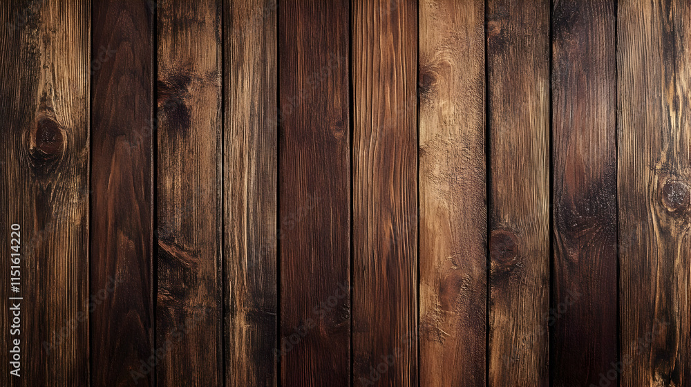 Obraz premium Dark Brown Wood Texture Background: Rustic Wooden Panels