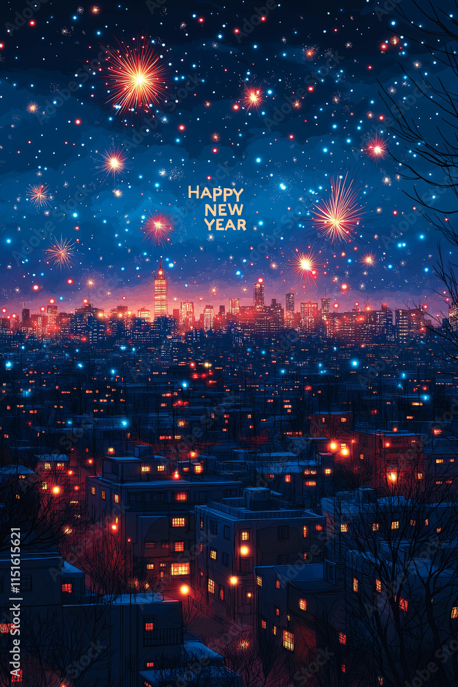 Fototapeta premium new year greeting card