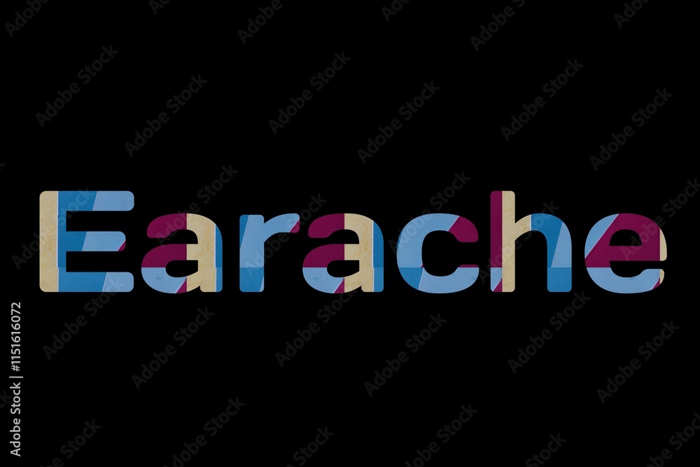 Obraz premium the word earache on colorful cardboard