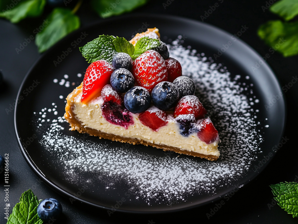 Cheesecake Slice with Berry Topping Cheesecake Slice with Berry Topping