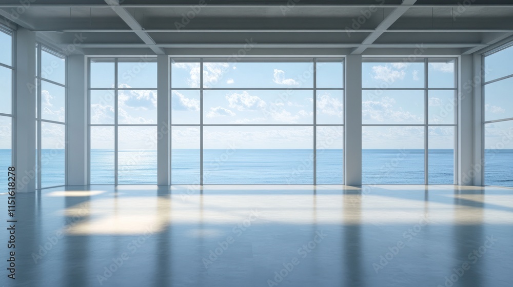 Fototapeta premium Ocean View Room: Tranquil Coastal Interior Design