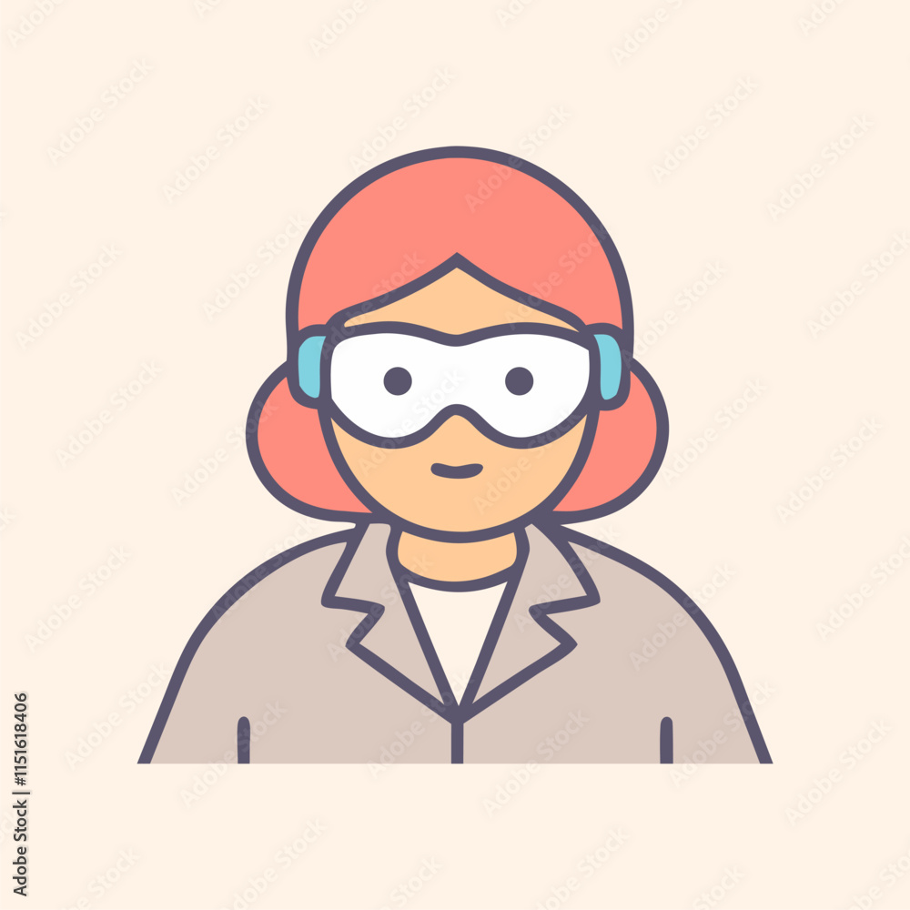 Portrait of female scientist or doctor. Chemistry researcher. Face of medical doctor in goggles for microbiology, healthcare or pharma study Portrait of female scientist or doctor. Chemistry researcher. Face of medical doctor in goggles for microbiology, healthcare or pharma study