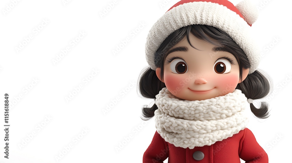 Cheerful portrait of a festive character in winter wonderland art Cheerful portrait of a festive character in winter wonderland art