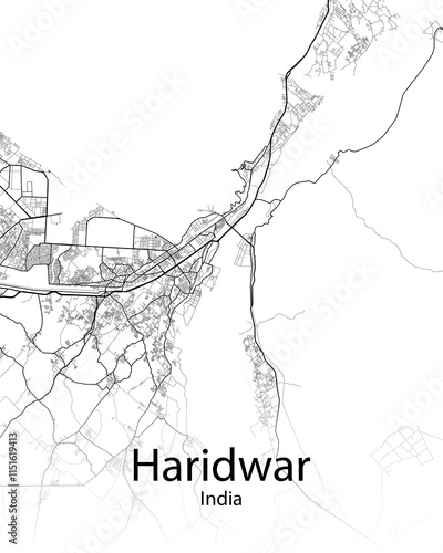 Haridwar India minimalist map photo