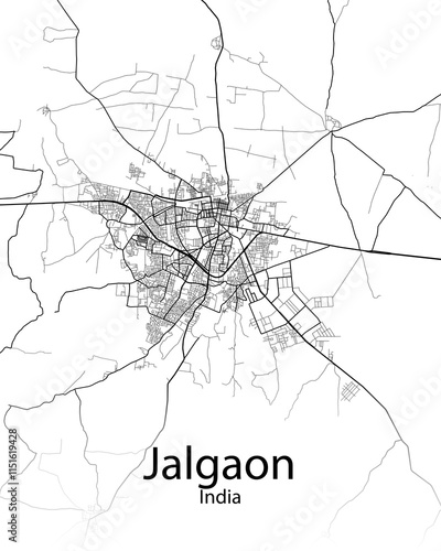 Jalgaon India minimalist map photo