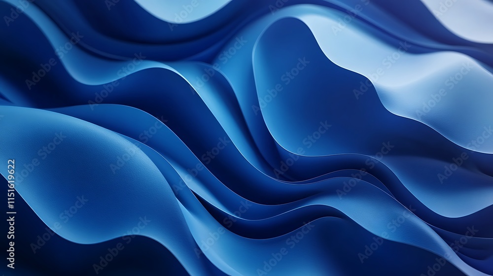 Fluid motion of blue waves abstract design digital art calmness Fluid motion of blue waves abstract design digital art calmness