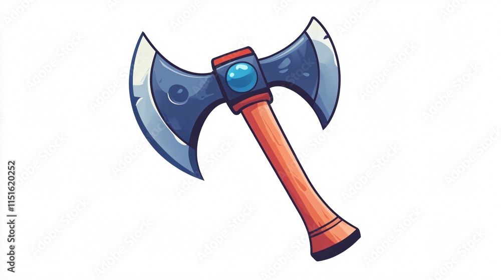 Sharp Axe Icon Vector for Isolated Design - 2D Single Flat Style Sharp Axe Icon Vector for Isolated Design - 2D Single Flat Style