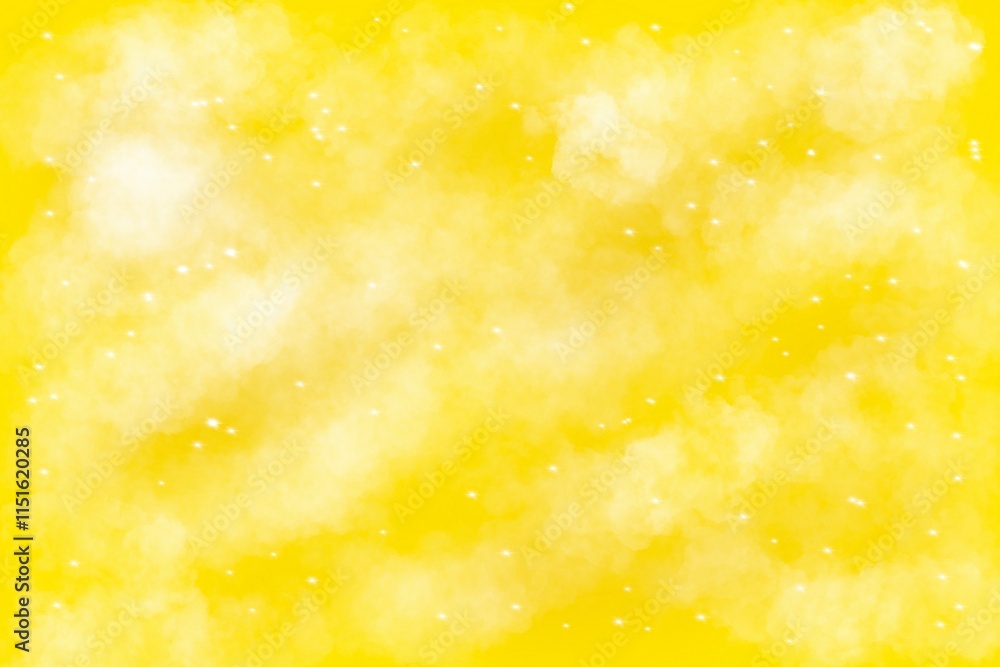 Abstract golden background with clouds and stars 