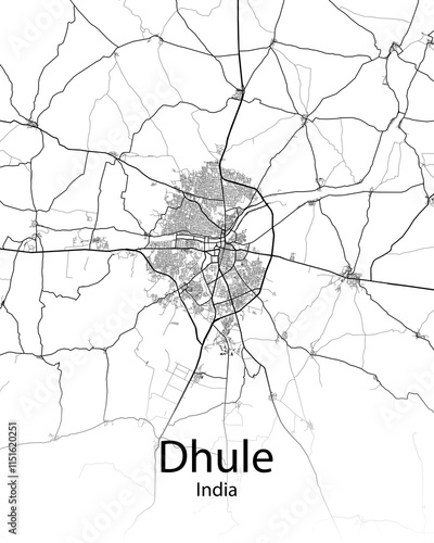 Dhule India minimalist map photo