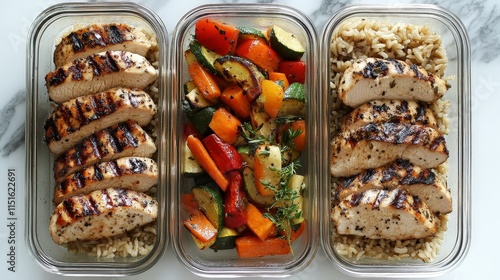 Grilled Chicken and Vegetable Meal Prep Containers photo