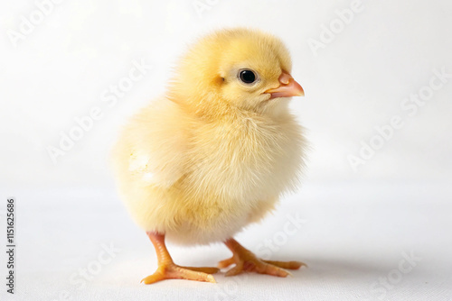 Adorable baby chick. A baby chick over a white background photo