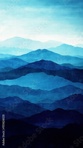 Captivating digital art navy to sky blue gradient showcase in a calm online gallery