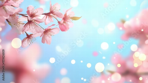 Tranquil parks a romantic cherry blossom viewing experience against a clear sky