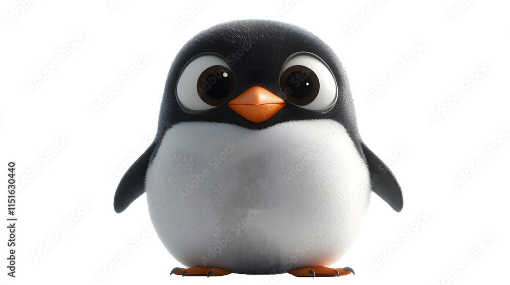 Fototapeta premium Emperor penguin isolated on white or transparent background, PNG, penguin png