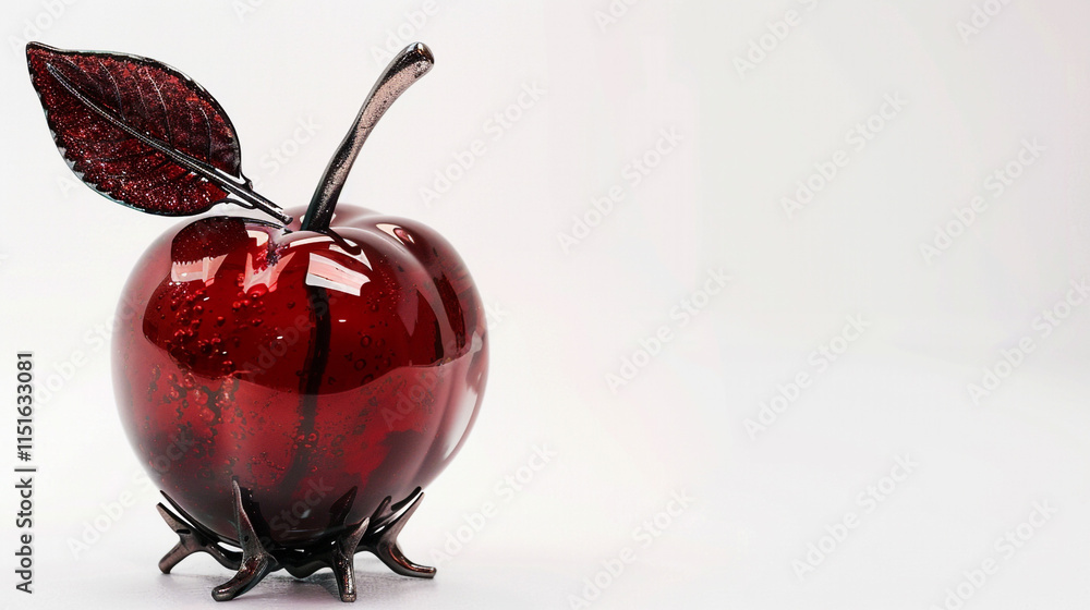 Obraz premium red apple with drop