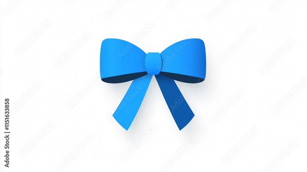 Blue Bow Simple Flat Icon: Elegant Ribbon for Presentations and Designs Blue Bow Simple Flat Icon: Elegant Ribbon for Presentations and Designs
