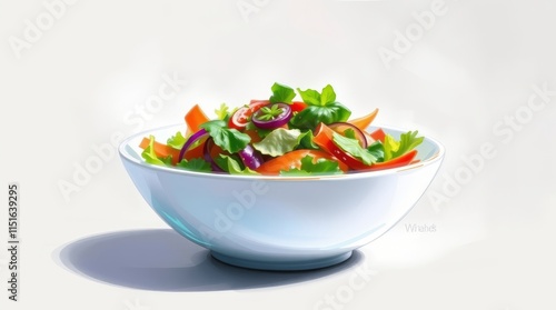 A vibrant bowl of fresh vegetable salad featuring cherry tomatoes, cucumber slices, shredded carrots, lettuce, onions, and dates, showcasing a healthy and colorful meal option