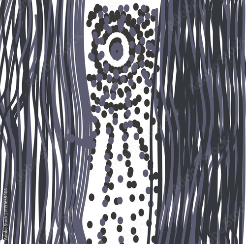 Texture or strange art in the form of vertical stripes and a pattern in the middle consisting of dots.