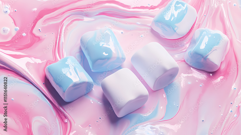 Pastel marshmallows on white background close up. Zephyrous. Illustration Pastel marshmallows on white background close up. Zephyrous. Illustration