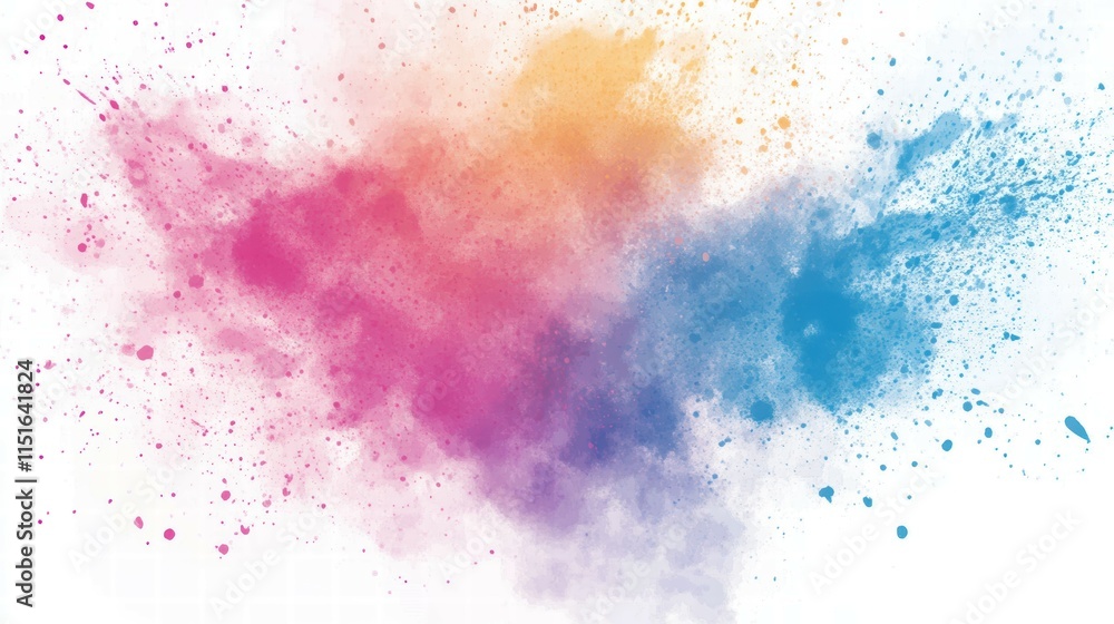 Obraz premium Colorful Abstract Ink Splashes on White Background for Creative Design