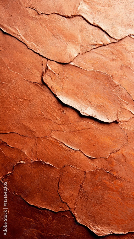 Fototapeta premium A close up of a red rock wall with cracks