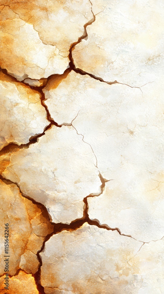 Fototapeta premium A crack in the ground with a white background