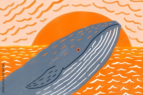 Hand-drawn Whale Illustration photo