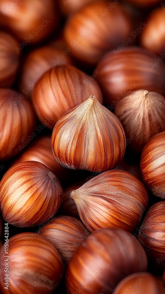 Obraz premium A pile of hazelnuts sitting on top of each other
