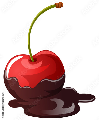 Cartoon Chocolate Covered Cherry Vector Art Isolated Graphic