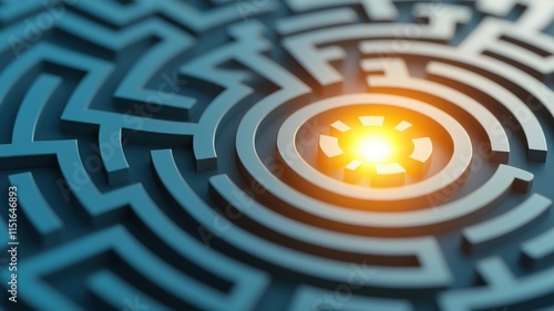 Intricate maze with a glowing center point.