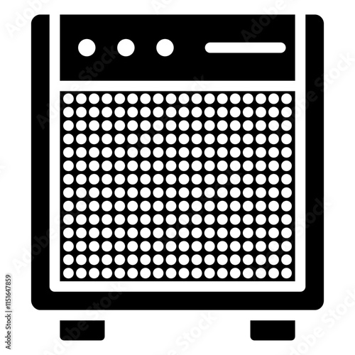 Sound Amplifier Glyph Icon, Black And White Glyph Icon Symbol