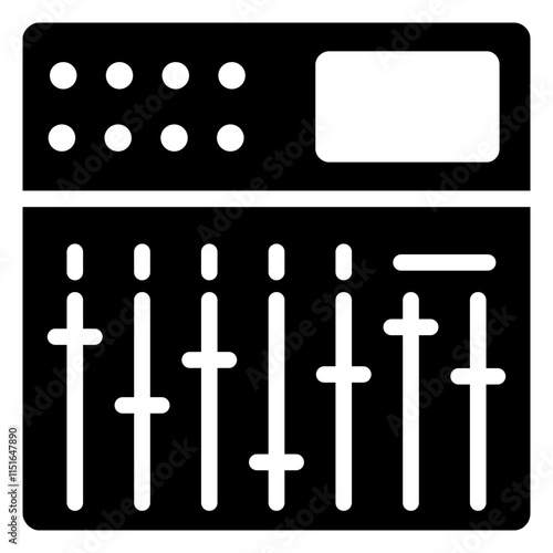 Mixing Board Glyph Icon, Black And White Glyph Icon Symbol