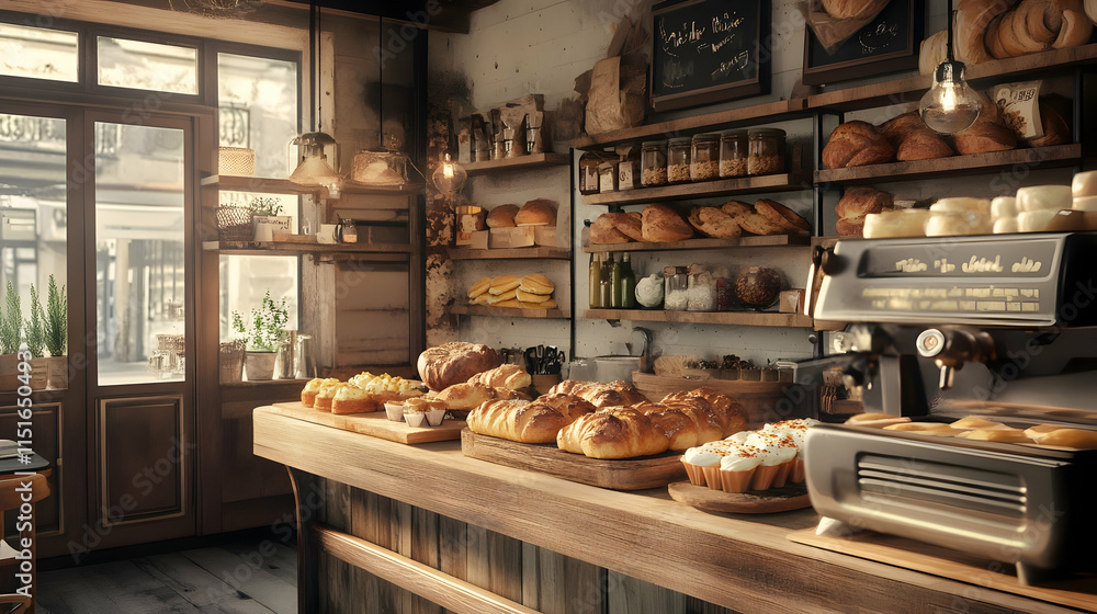 A Charming Bakery Shop: Fresh Bread, Pastries & Coffee A Charming Bakery Shop: Fresh Bread, Pastries & Coffee