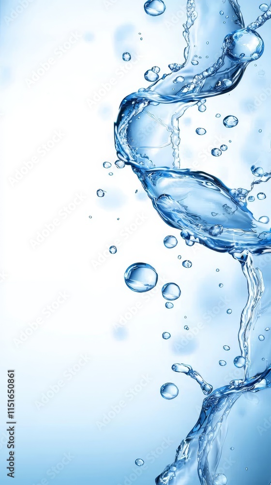 A blue background with water splashing out of it A blue background with water splashing out of it