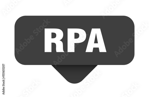 RPA button, banner, sign, sticker
