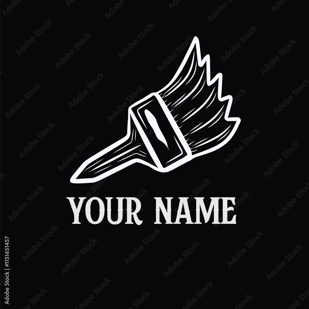 paint brush illustration logo paint brush illustration logo