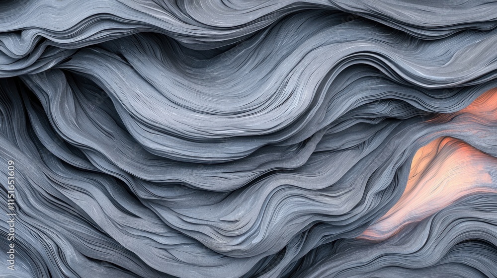 Obraz premium Abstract Gray and Orange Wave Pattern Swirling Layers Textured Background