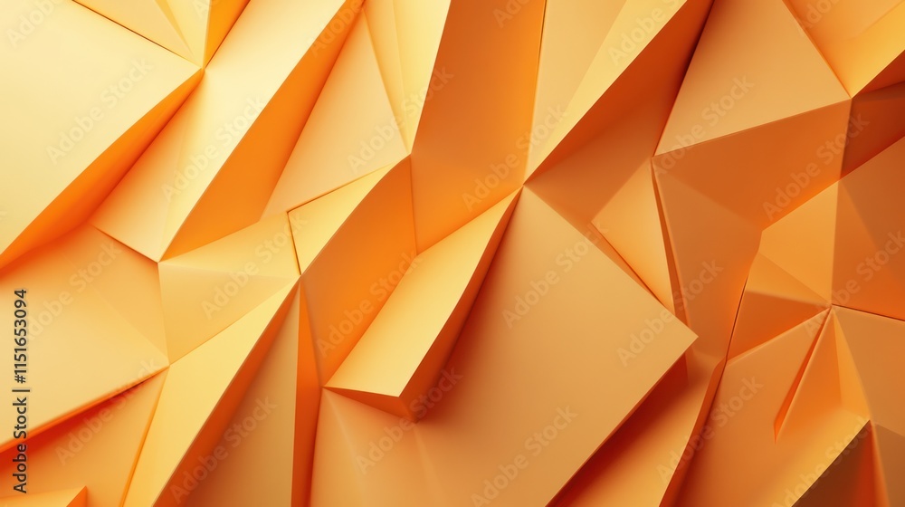Abstract Orange Geometric Shapes: A 3D Polygonal Background Abstract Orange Geometric Shapes: A 3D Polygonal Background